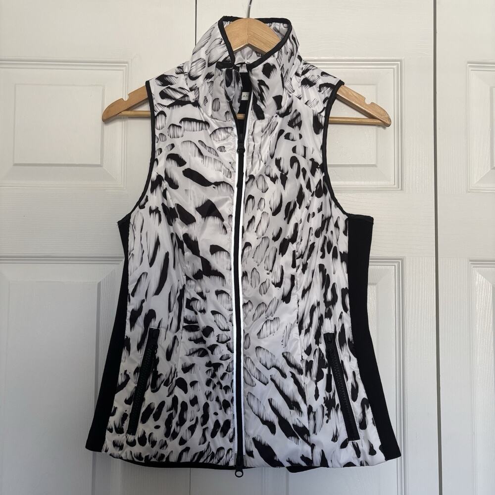 Women’s Blanc Noir Zip Vest Black White Size Small